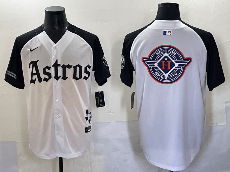 Men 2025 Houston Astros Blank White Black Five generations Joint Name Nike MLB Jersey style 34